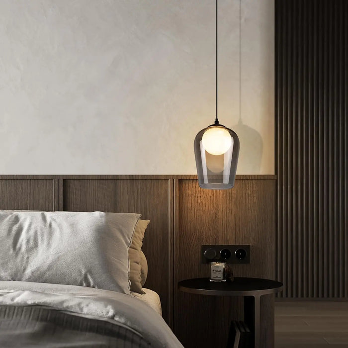 Vintage-Pendelleuchte mit Glasschirm für Esstisch und Schlafzimmer – Produktansicht 4