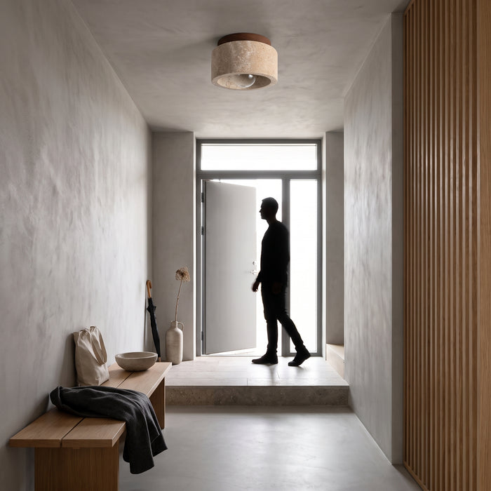 Led Ceiling Lamp Surface Mounted Downlight Japanese Style in einem hellen Wohnraum
