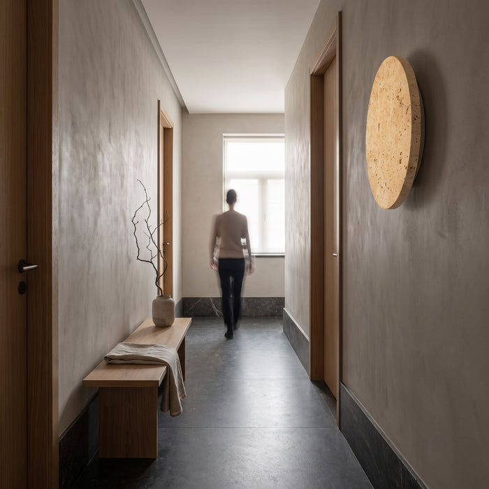 Natural Yellow Cave Stone Led Sconce Lamp Nordic in einem hellen Wohnraum