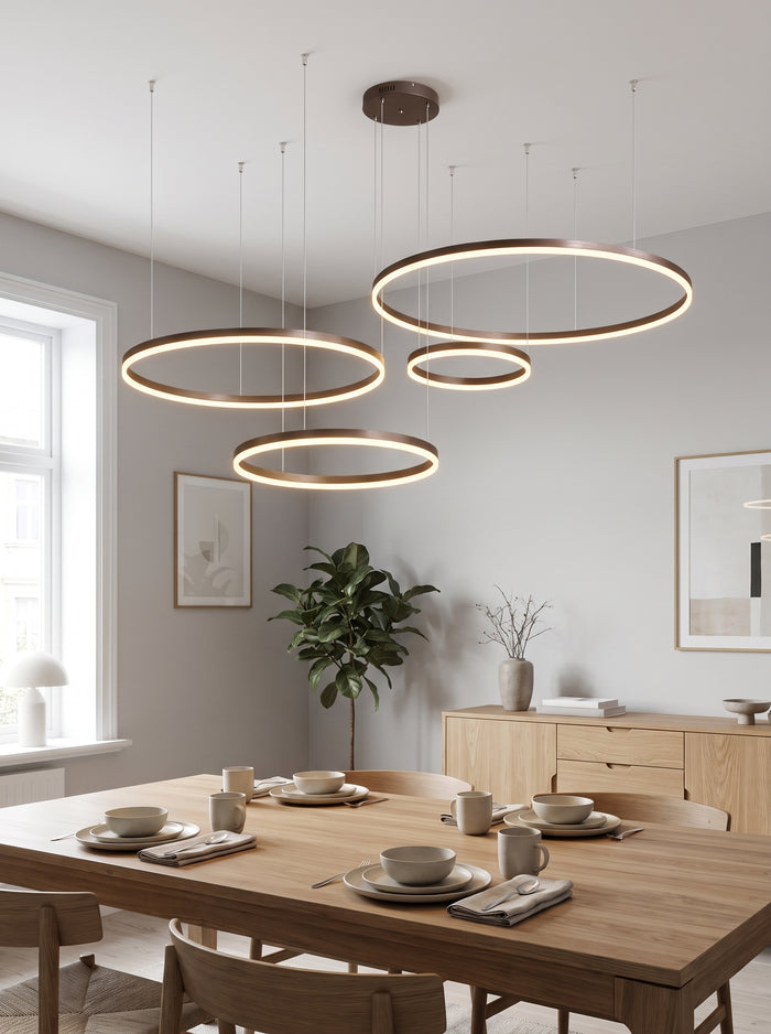 LED-Ringpendelleuchte im modernen Ring-Design, Raumansicht