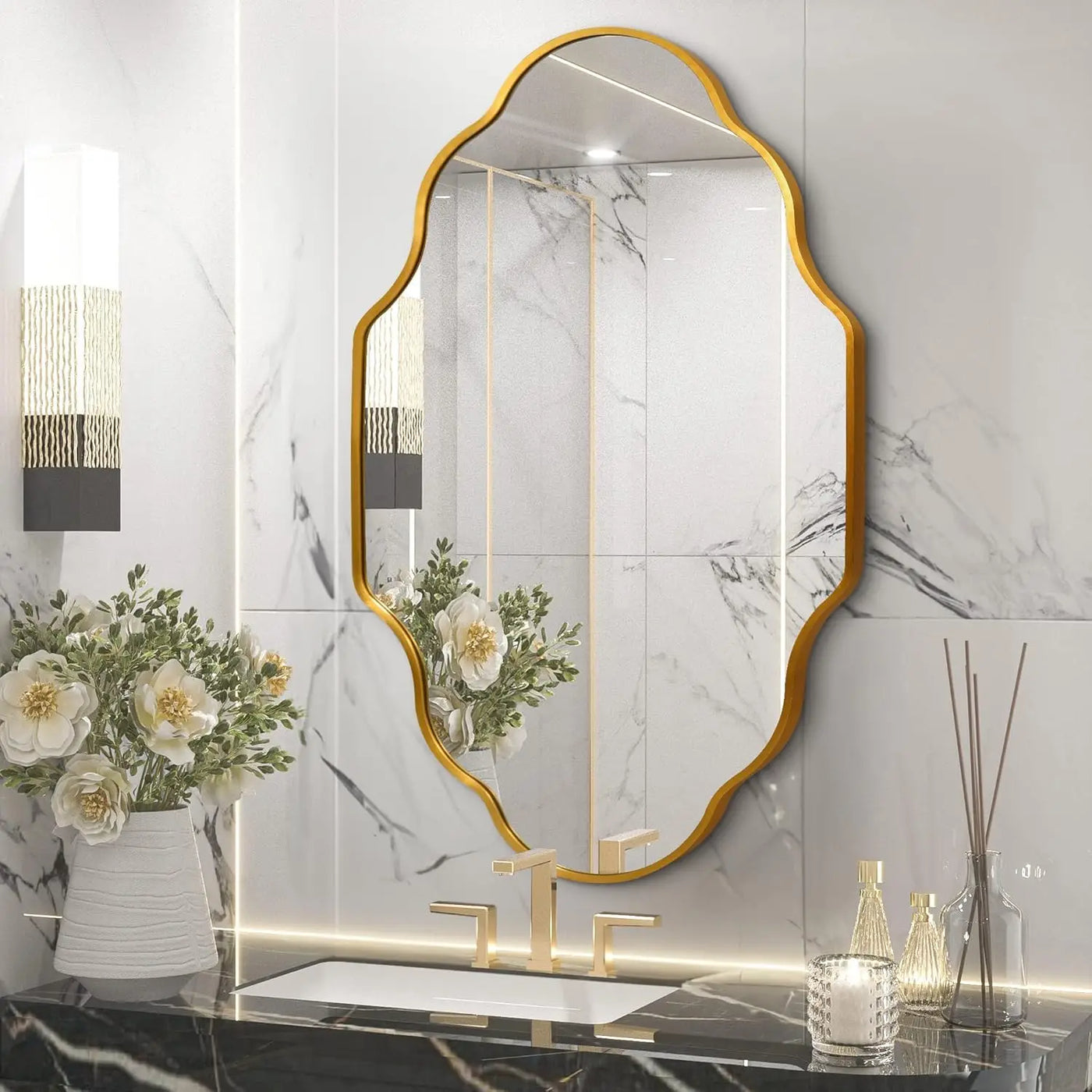 Irregular Wall Mirror Asymmetrical Mirror for Wall 116 x Produktansicht