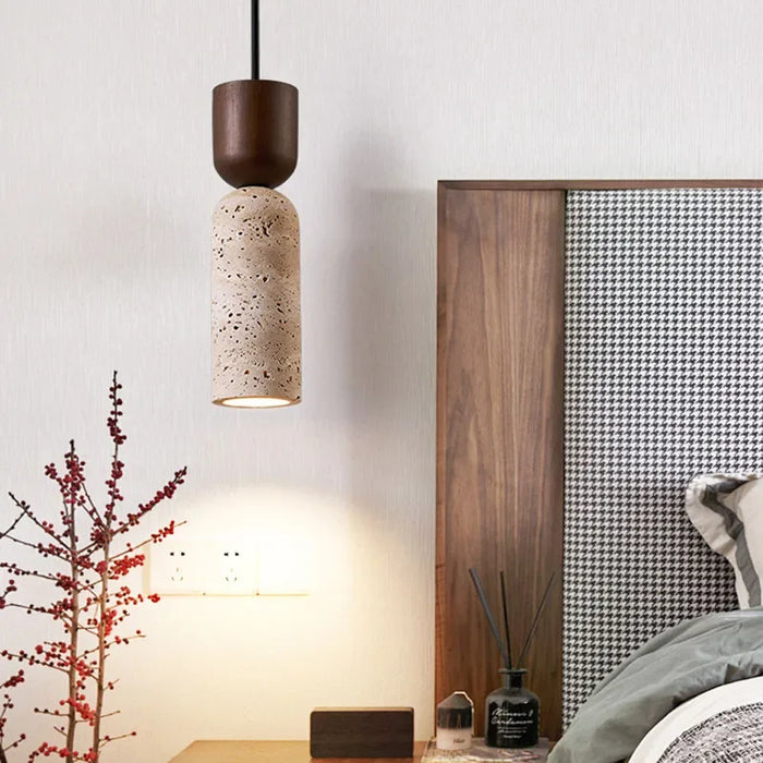 Pendelleuchte aus Travertin für Wohnzimmer, Esstisch und Schlafzimmer – Produktansicht 1