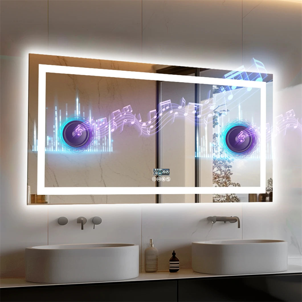 XXL Bathroom Mirror Smart LED Vanity Mirror Wall Mounted Produktansicht