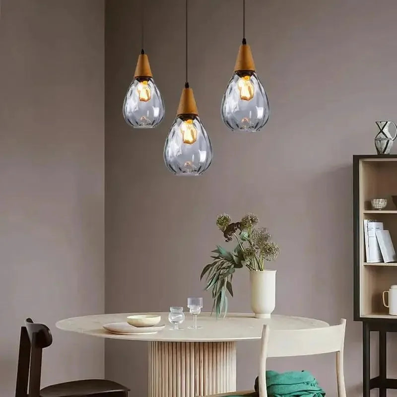 Glas-Pendelleuchte im Wassertropfen-Design für Wohnzimmer und Flur – Produktansicht 1