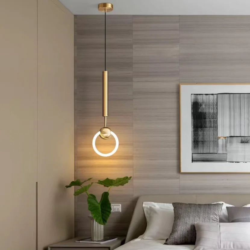 Ring-Pendelleuchte aus LED im modernen Stil für Schlafzimmer, Nachttisch und Bad – Produktansicht 1