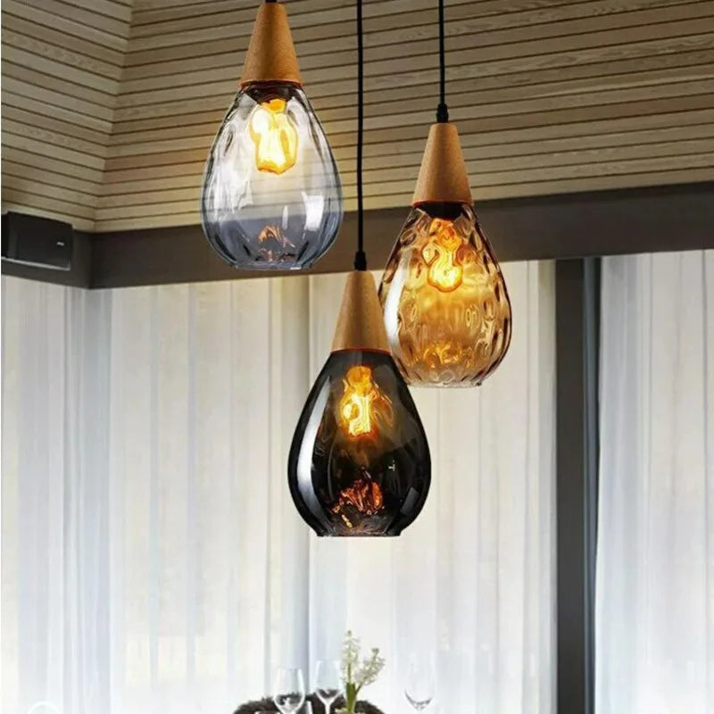 Glas-Pendelleuchte im Wassertropfen-Design für Wohnzimmer und Flur – Produktansicht 2