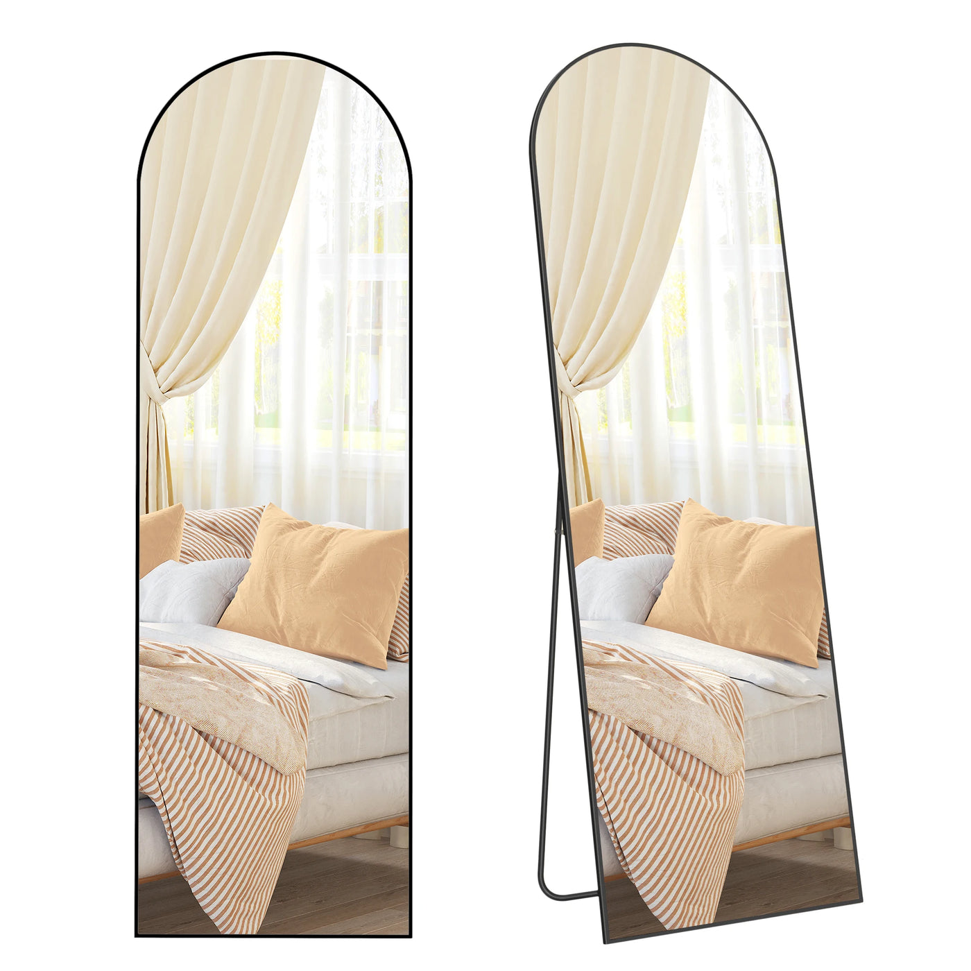 SONGMICS full-length mirror arched stand mirror aluminum Produktansicht