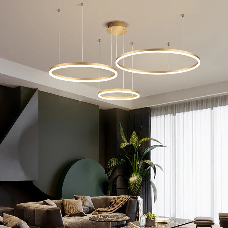 LED-Ring-Pendelleuchte im modernen Stil mit ein bis vier Ringen – Produktansicht 3