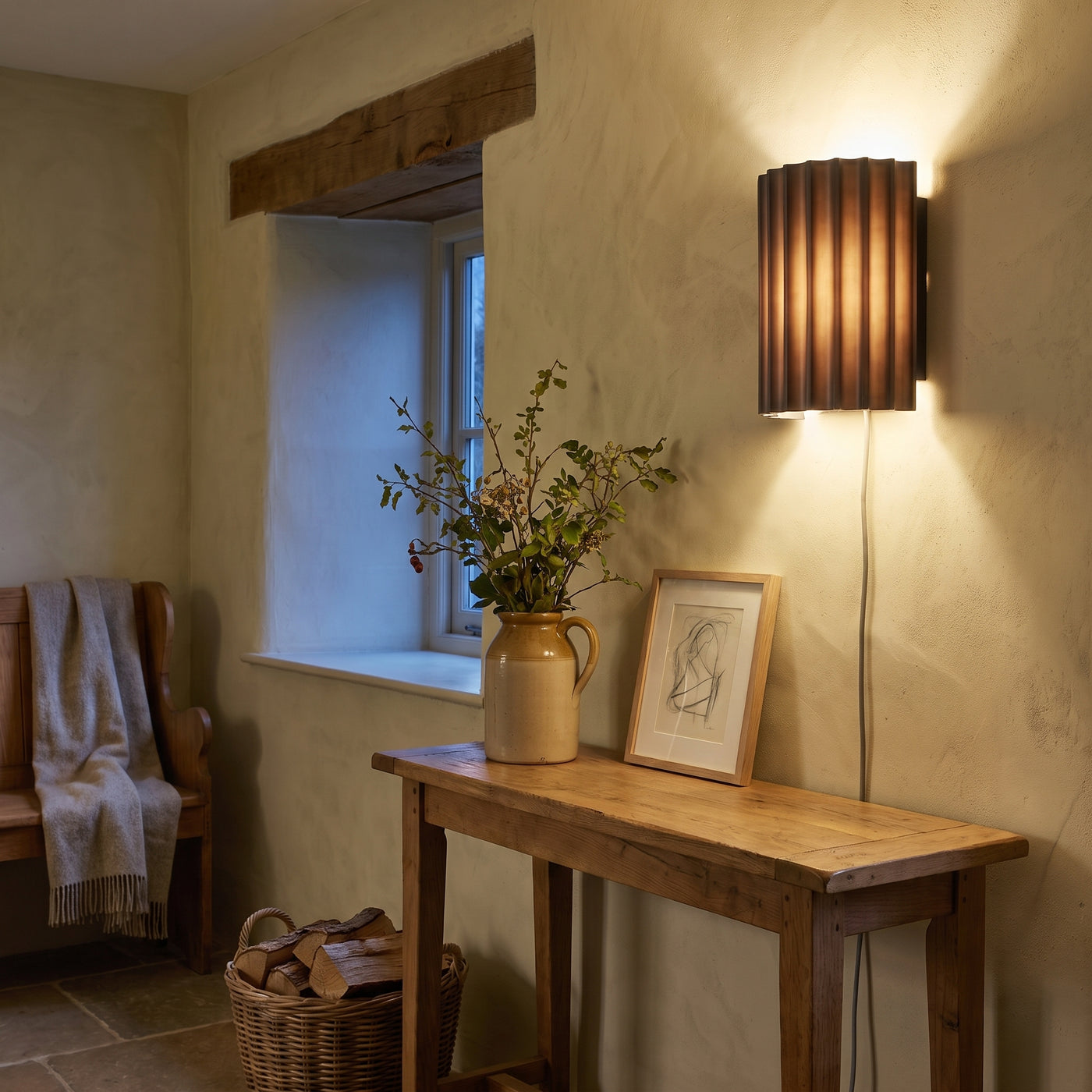 Nordic Modern Resin Wall Lamp Indoor Wall Lighting eingeschaltet am Abend