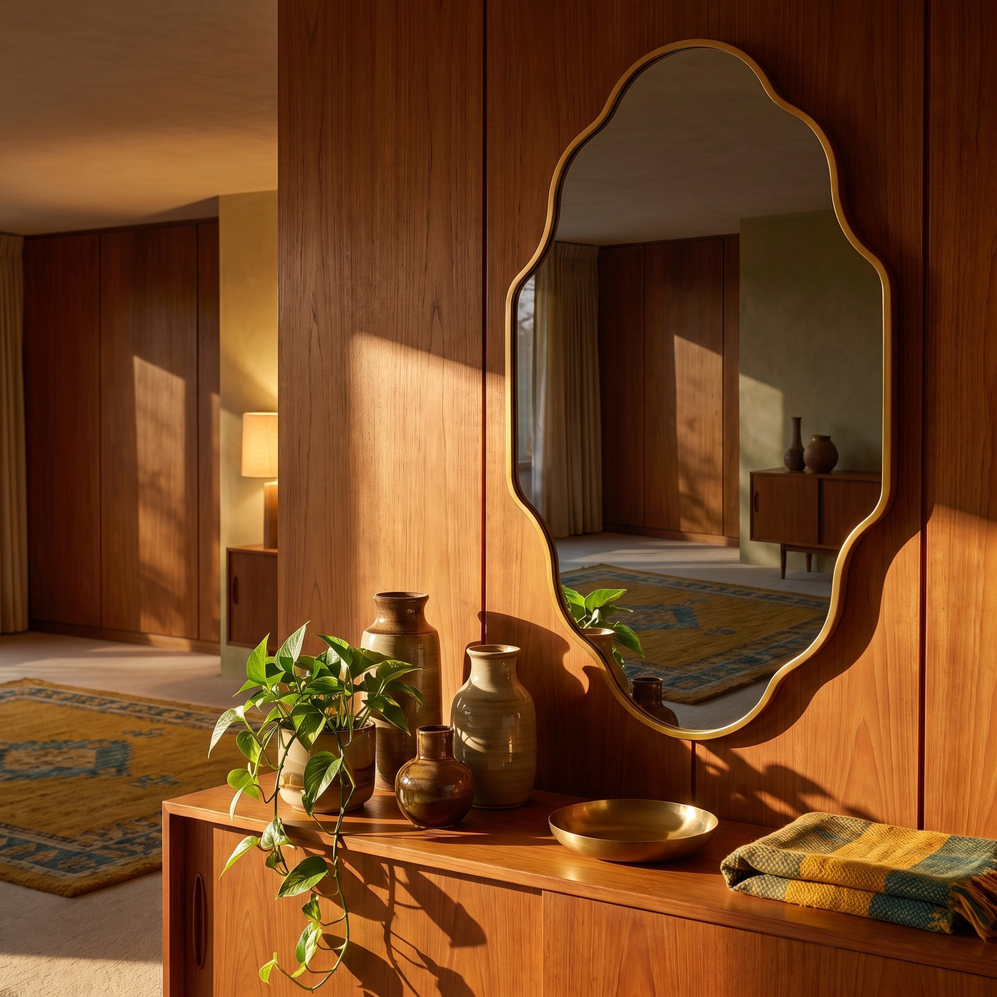 Irregular Wall Mirror Asymmetrical Mirror for Wall 116 x im Abendlicht