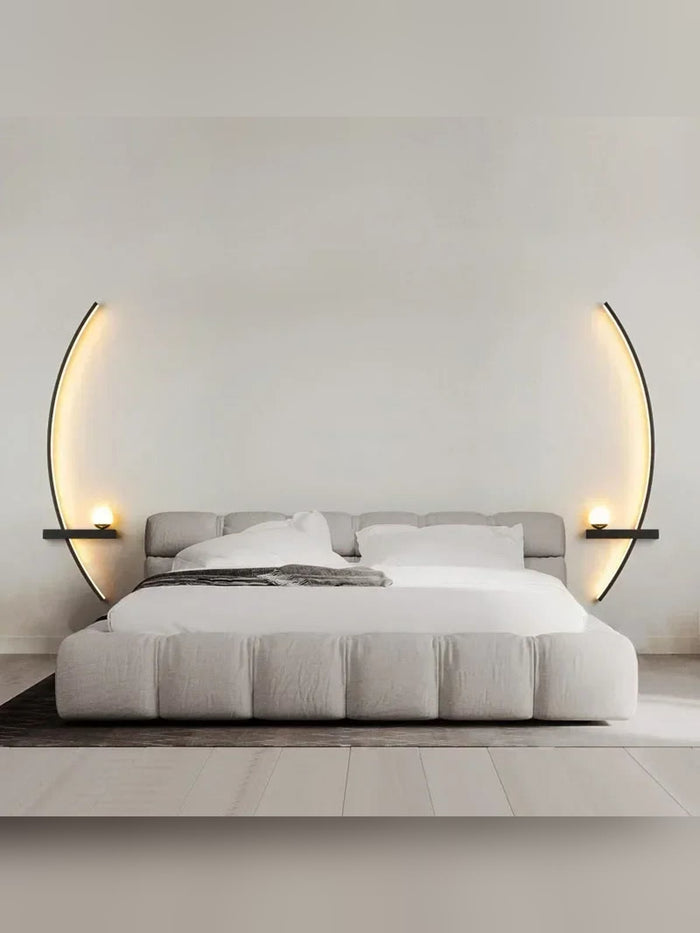LED-Wandleuchte aus Aluminium im nordischen Stil für Schlafzimmer und Treppenhaus – 55 cm, schmale Leiste, Schwarz oder 