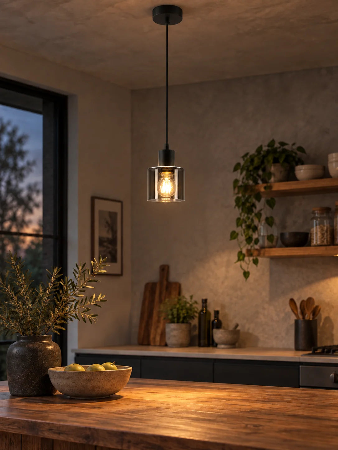 Vintage-Pendelleuchte mit Glasschirm im Industrial-Stil – LAMPE & FORM